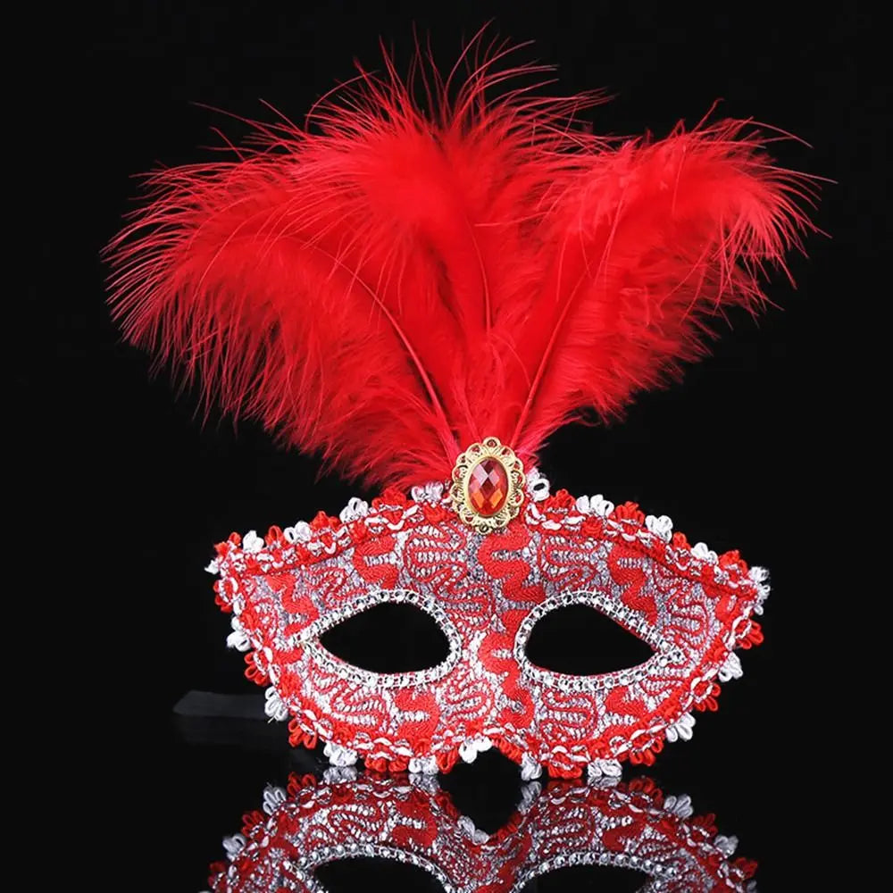 Phantom Dancer Half Face Masquerade Mask – Cosplay & Party Masquerade Costume Mask Babs Red