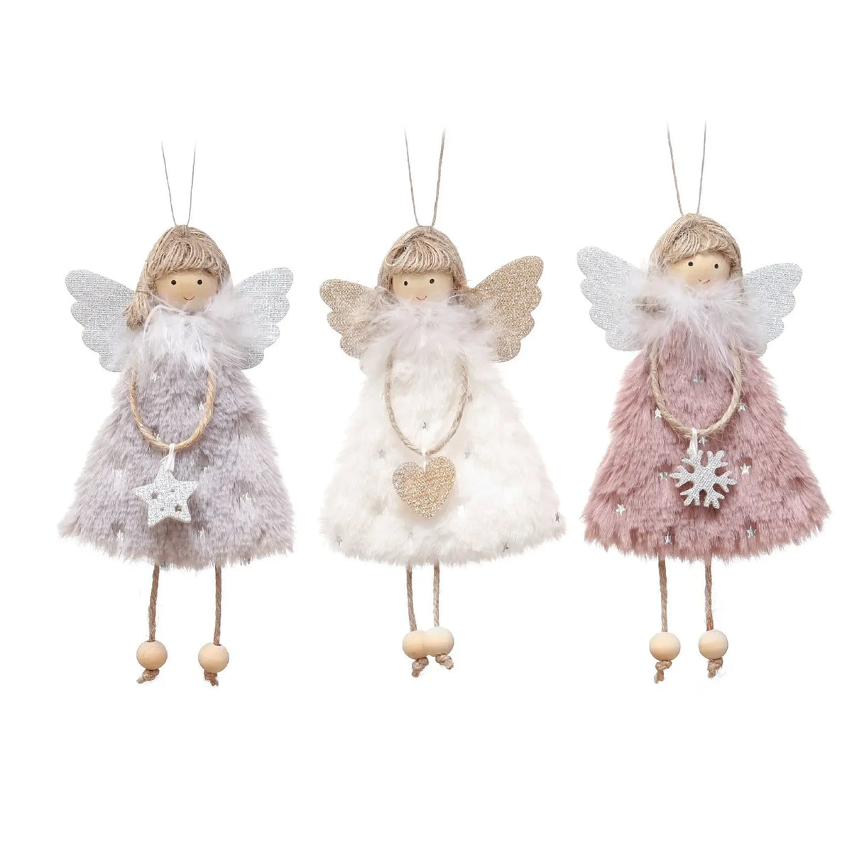 3PCS Angel Doll Christmas Tree Ornaments – Cute Xmas Pendants Christmas Tree Ornaments Babs