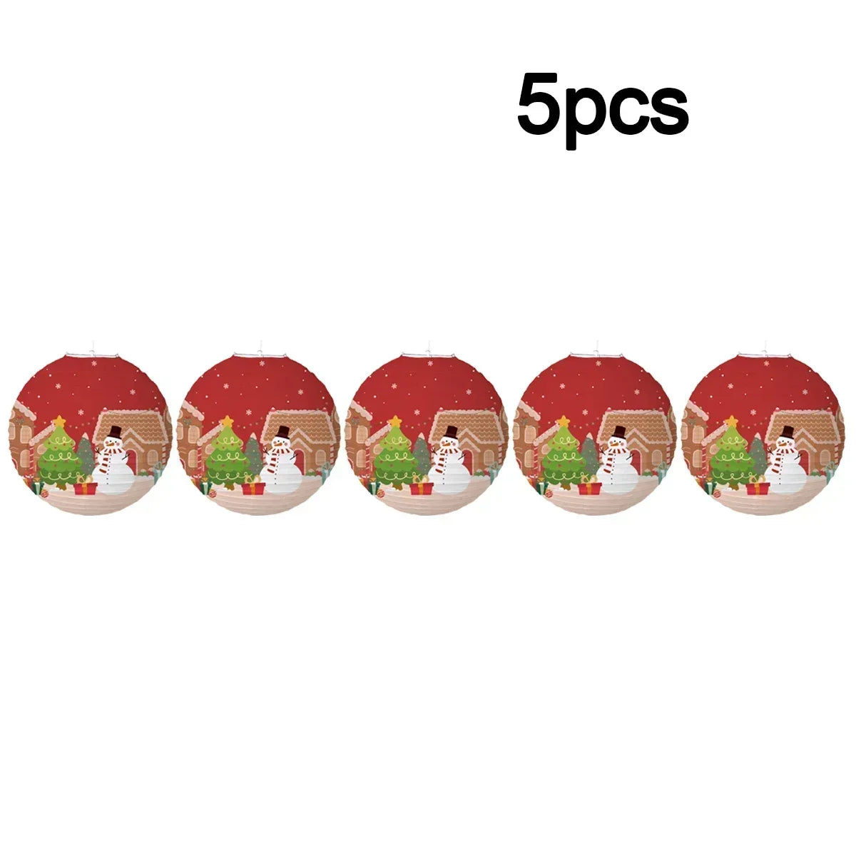 Holiday Paper Lantern Decor Set – Party & Christmas Ornaments Paper Lantern Set Babs 30cm Snowman 5pcs