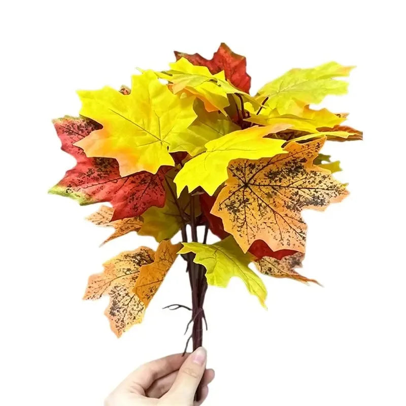 Artificial Autumn Maple Leaf Bouquet – Fall Table Décor Artificial Leaf Bouquet Babs B 1Pcs