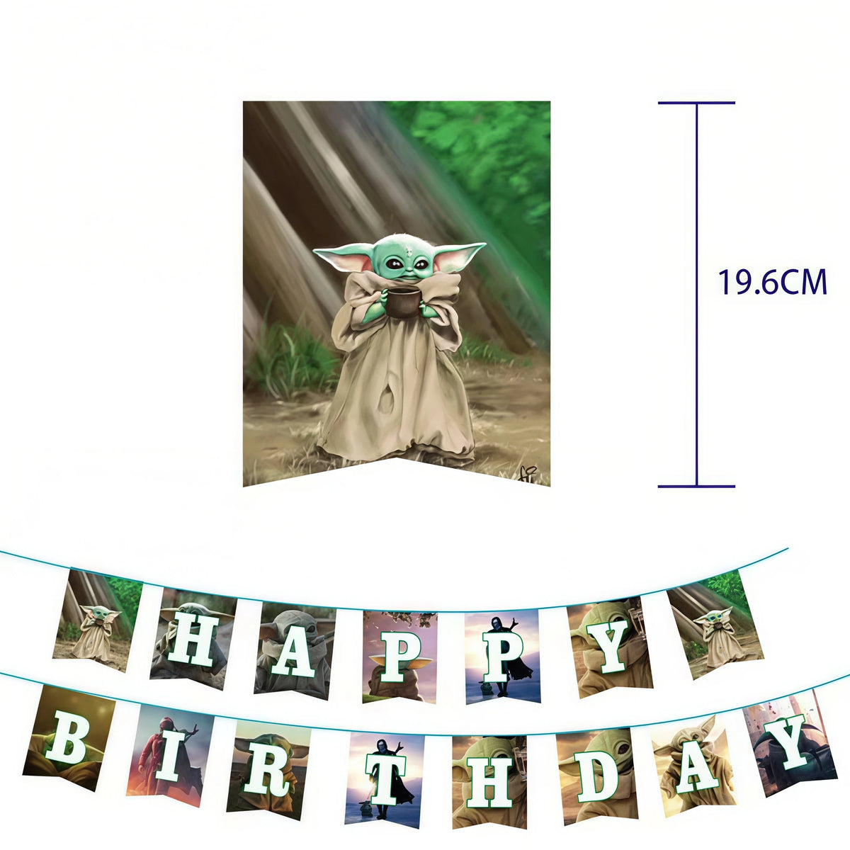 Yoda Baby Theme Birthday Party Supplies – Plates, Cups & Balloons Party Decoration Set Babs 1set banner