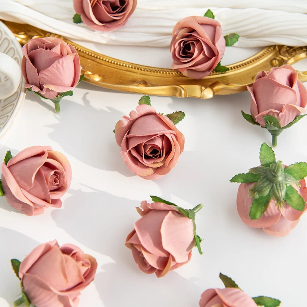 Silk Rose Heads Artificial Flowers for Wedding & Home Décor Artificial Silk Flowers Babs color8 100 pcs