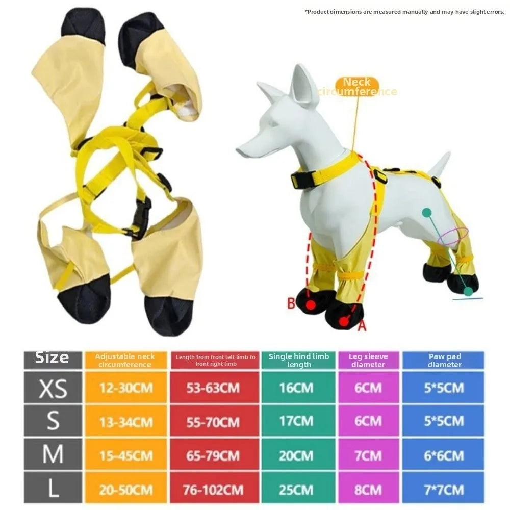 Waterproof Dog Rain Boots – Anti-Slip, Adjustable Paw Protector Dog Rain Boots Babs