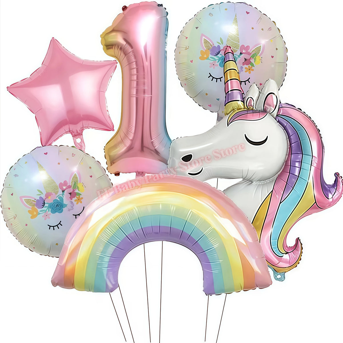 Girls Unicorn Birthday Party Decorations – 3D Balloons & Supplies Party Decoration Set Babs Balloon set-1 others