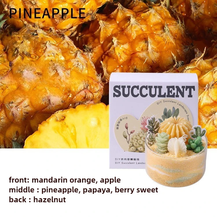 Soy Wax Aromatherapy Candle – Succulent Cactus Scented Décor Aromatherapy Candle Babs pineapple