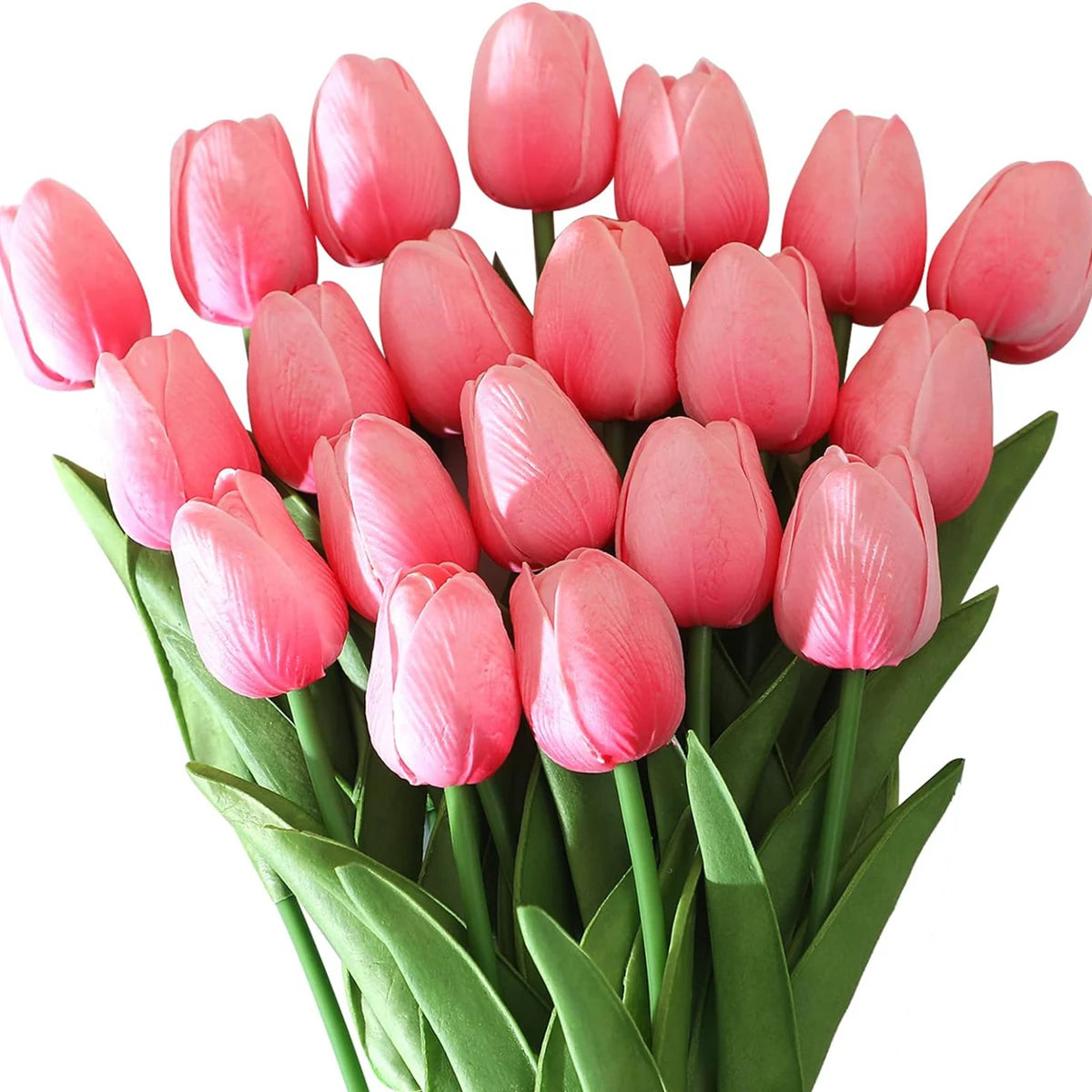 10-Piece Artificial Tulip Bouquet – PE Foam Fake Flowers Artificial Flower Bouquet Babs Pink
