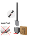 Wall-Mounted Silicone Toilet Brush Set – No-Drill, Quick-Dry Toilet Brush Set Babs Leak Proof Black