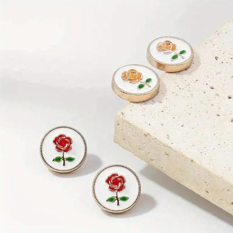 10Pcs Rose Metal Snap Buttons – DIY Sewing Craft Accessories Decorative Sewing Buttons Babs