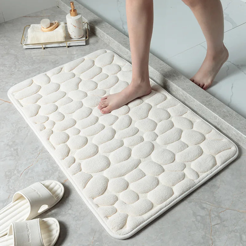 Cobblestone Memory Foam Bath Mat – Non-Slip Bathroom Rug Memory Foam Bath Mat Babs