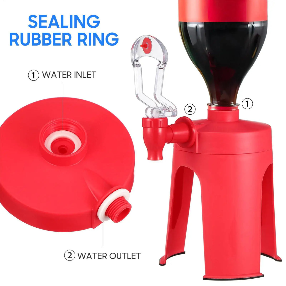 Inverted Hand Pump Drink Dispenser for Soda & Cola Beverage Dispenser Babs