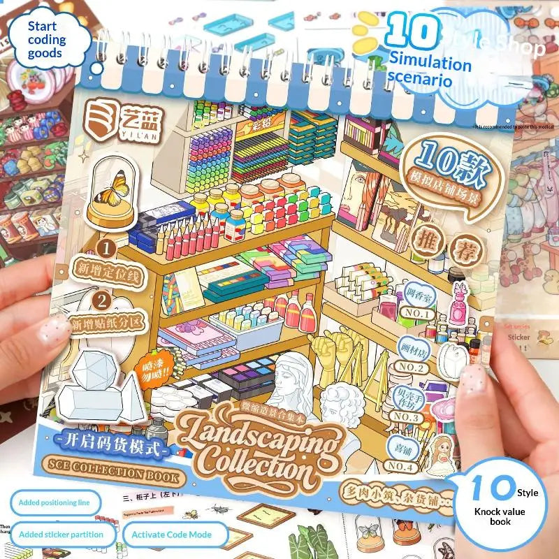 3D Shop Scene DIY Sticker Book – 10-in-1 Scrapbook Album DIY Craft Sticker Book Babs Default Title