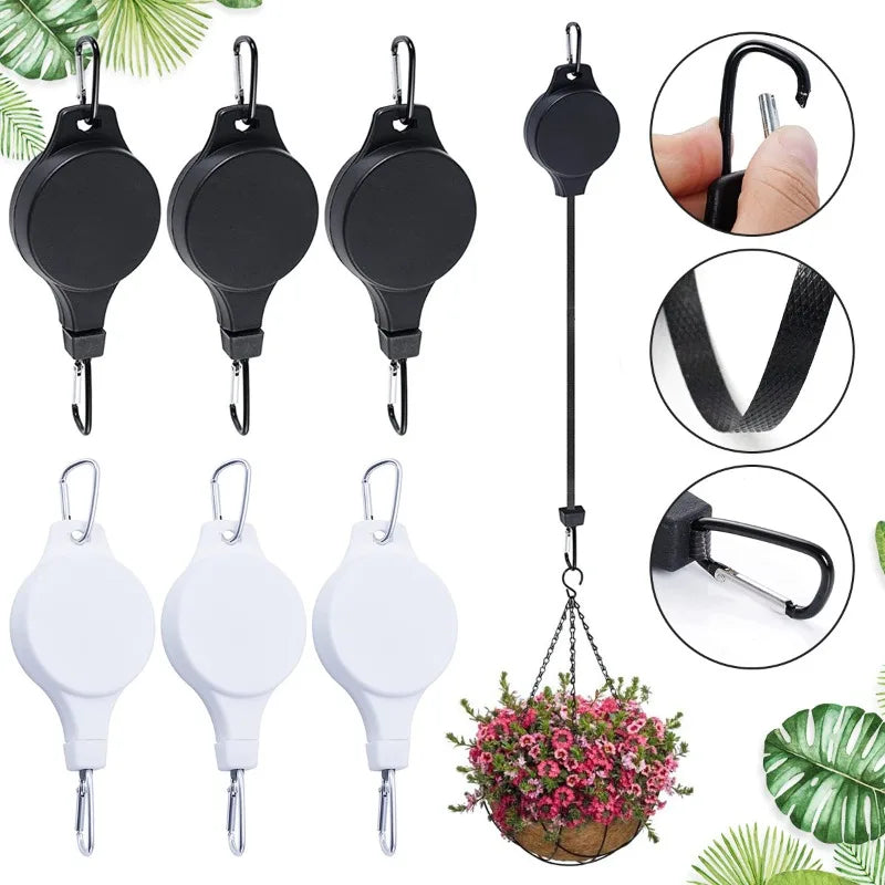 Retractable Adjustable Hanging Hook for Flower Basket & Birdcage Adjustable Plant Hook Babs
