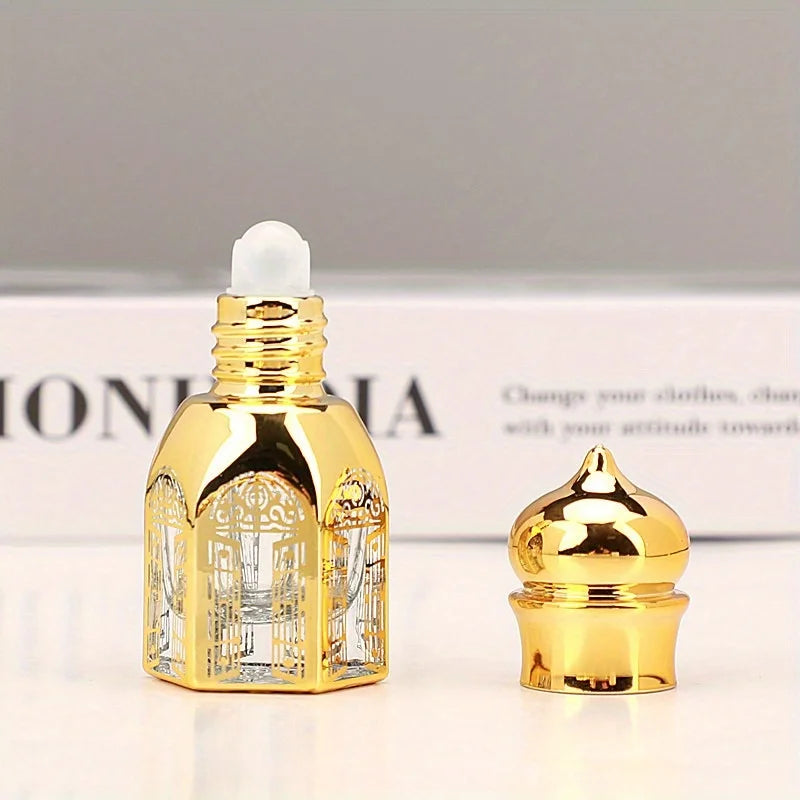 Luxury Gold Glass Roll-On Bottle – 3ml/6ml Refillable Perfume Roll-On Perfume Bottle Babs