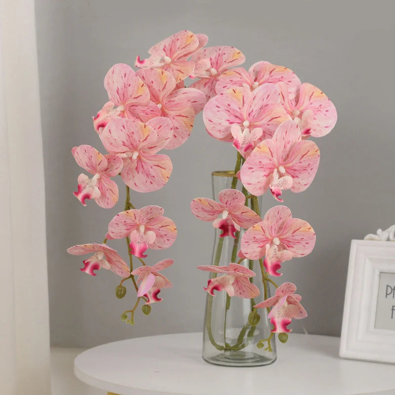 9-Head 100cm Artificial Moth Orchid Stem – Real Touch Fake Flowers Artificial Flower Stem Babs