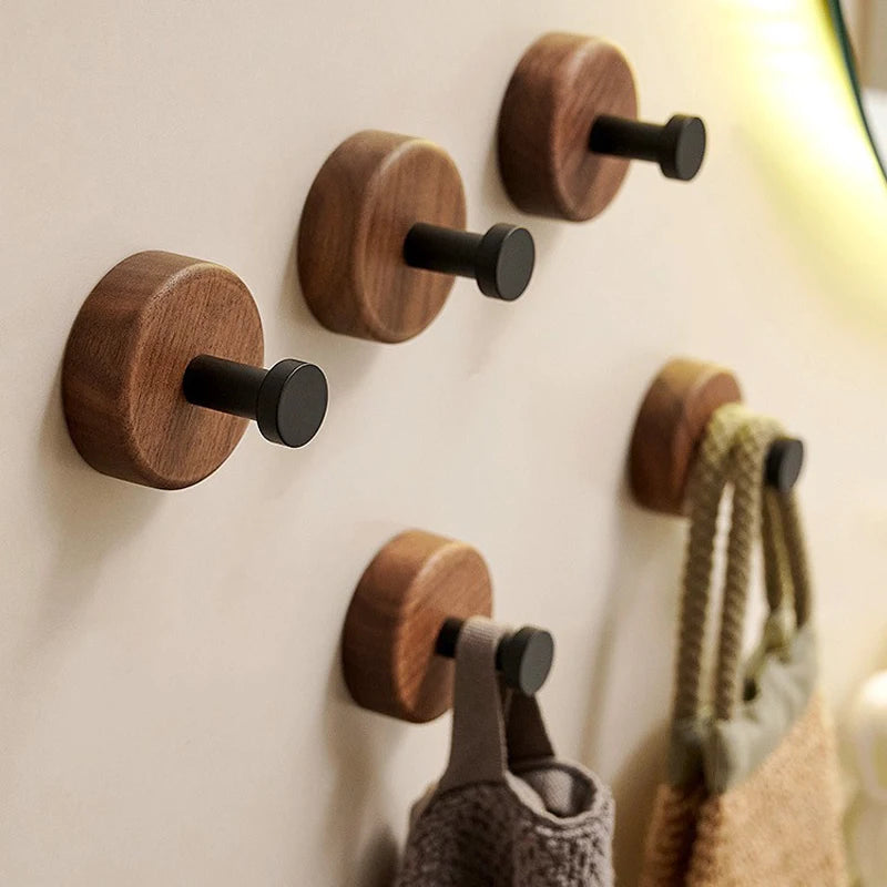 Solid Wood Wall Hook – Oak & Walnut Home Organizer Wood Wall Hook Babs