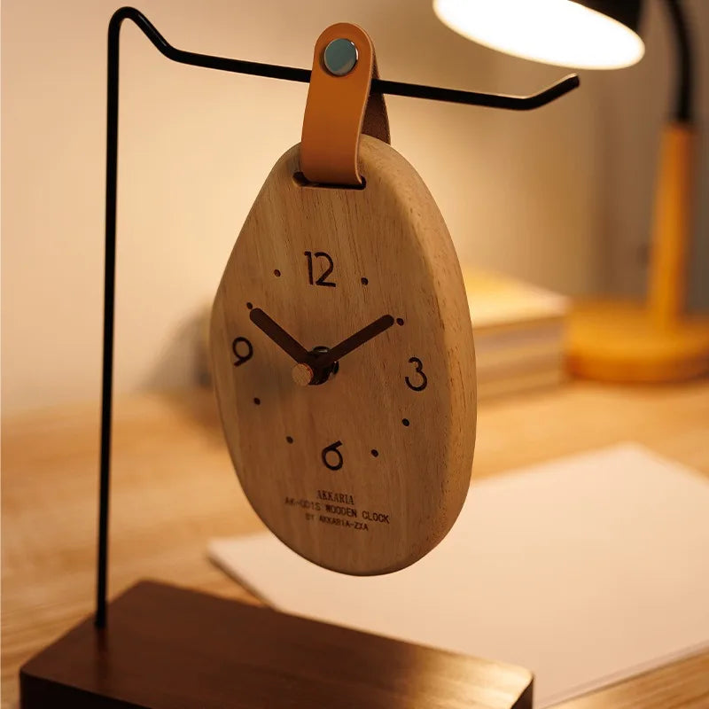 Solid Wood Desk Clock – Silent Quartz Minimalist Table Clock Wood Table Clock Babs