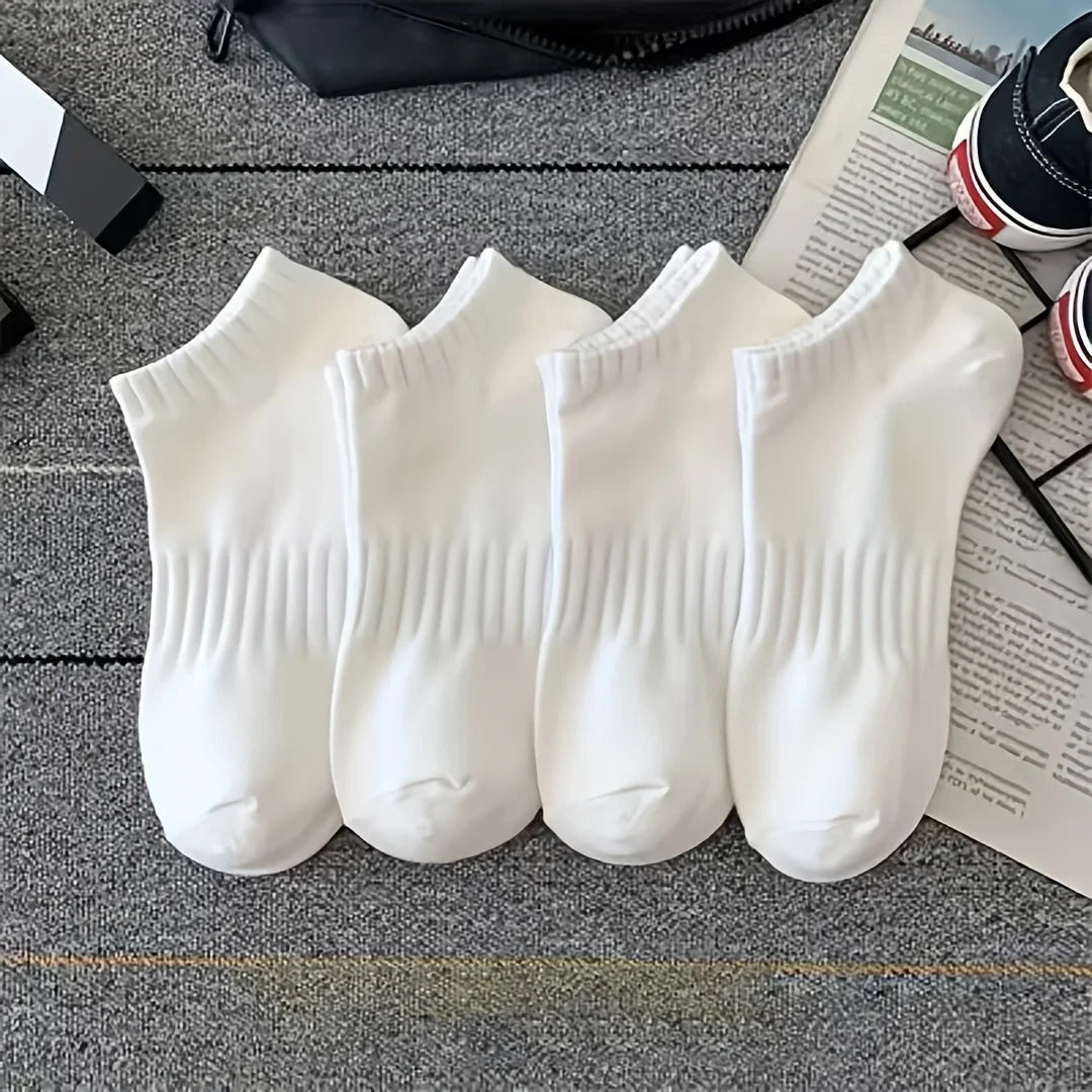 4 Pairs Breathable Sports Socks Women & Men – Moisture Wicking Sports Socks Babs WHITE One Size