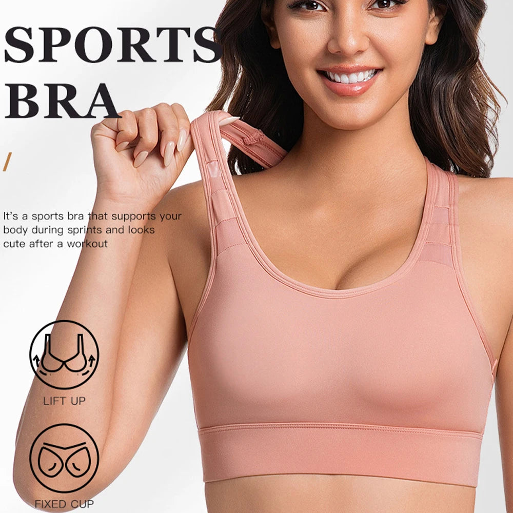 Women's High Impact Sports Bra – Push Up Racerback Yoga Top Sports Bra Babs