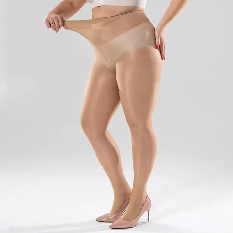 40D Plus Size Sheer Pantyhose – Anti-Run Reinforced Toe Tights Sheer Pantyhose Tights Babs One Size Skin