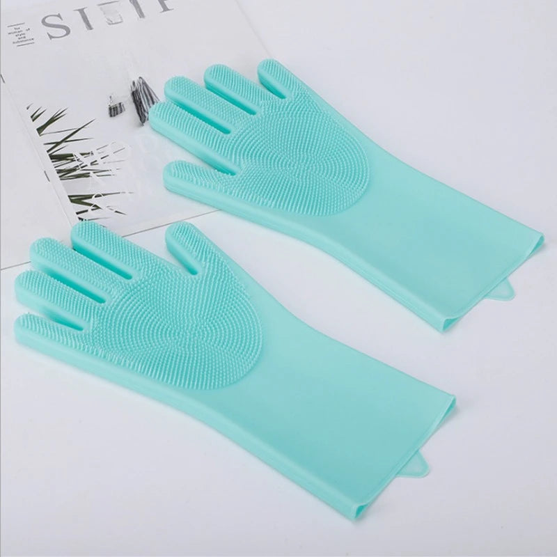 Silicone Cleaning Gloves – Waterproof Kitchen Scrubbing Gloves Silicone Cleaning Gloves Babs 1Pair 1