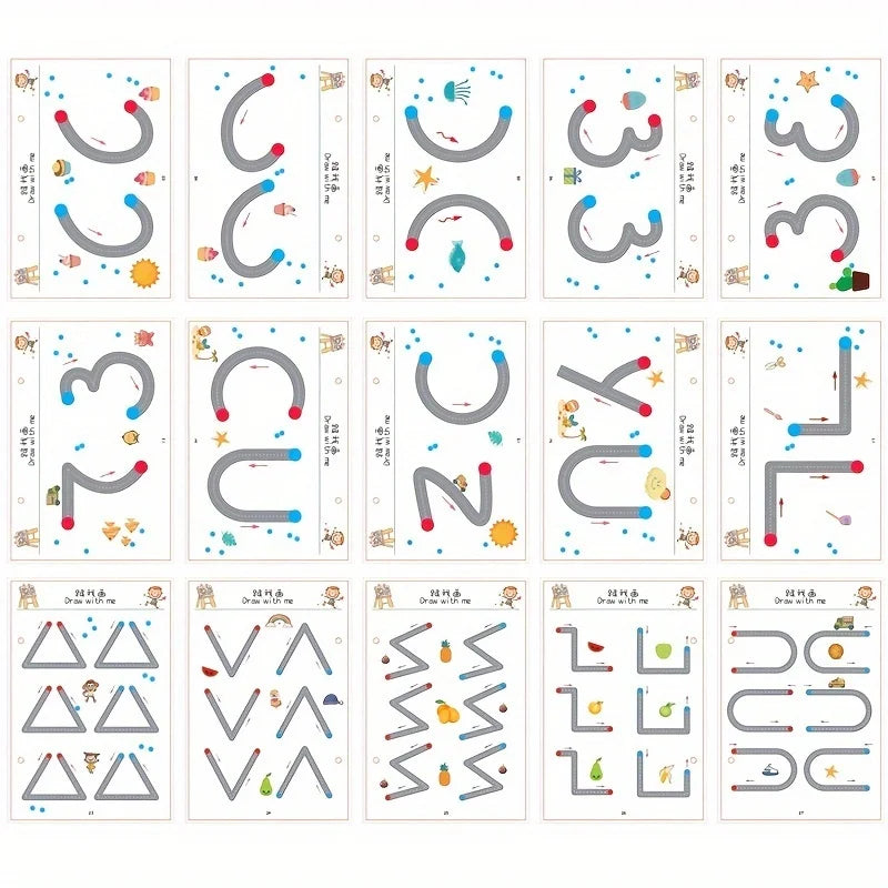 Kids Maze & Writing Activity Pen Training Card Watercolor Set Kids Activity Set Babs