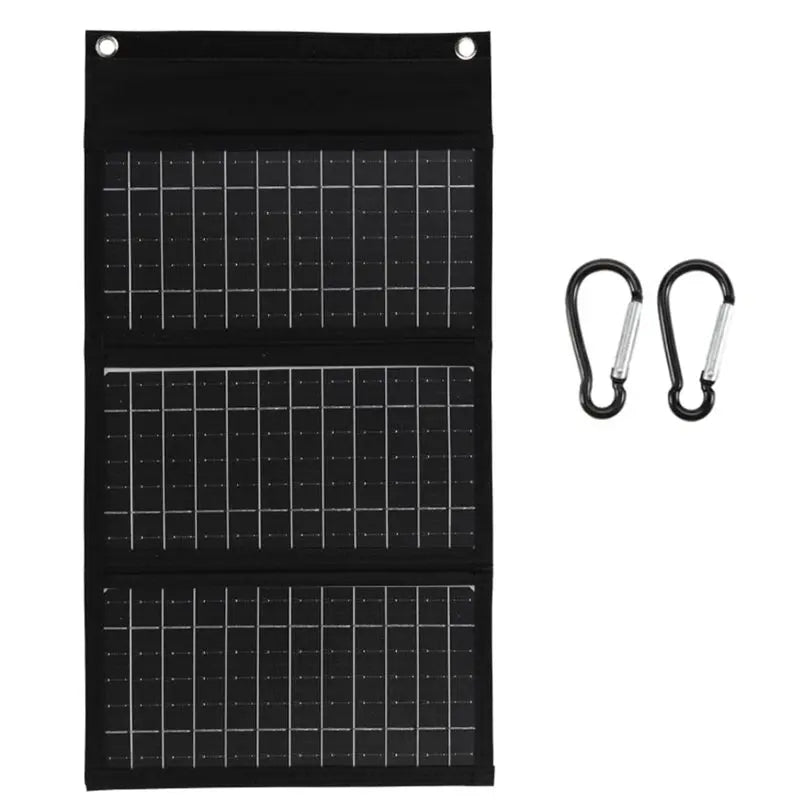 20W Foldable Solar Panel – Portable Camping Phone Charger Foldable Solar Panel Babs Black