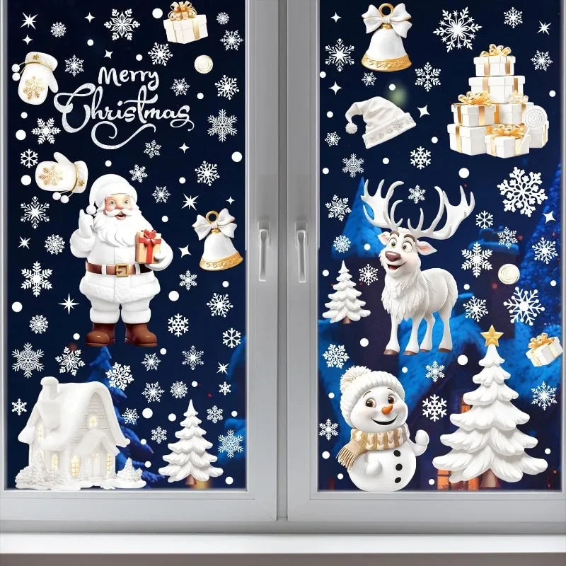 Christmas Window Clings – Santa, Snowman & Xmas Tree Decals Window Clings Decals Babs
