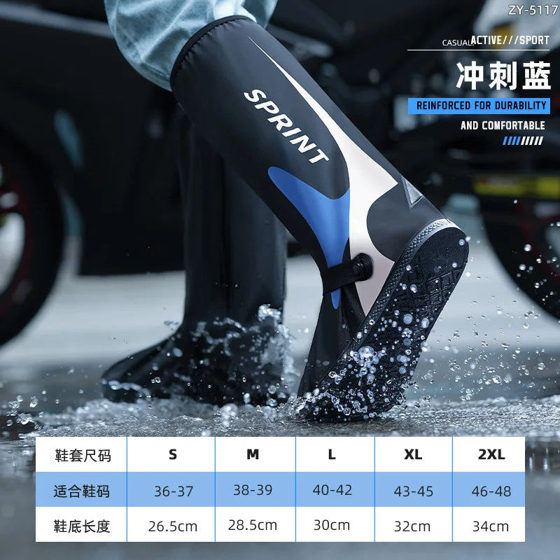 PVC Waterproof Cycling Overshoes Anti-Slip Rain Boot Covers Waterproof Overshoes Babs Blue S