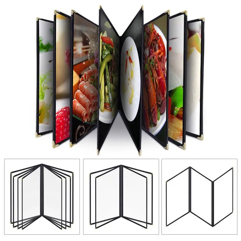 Foldable A4 PVC Transparent Menu Cover – Double Panel Holder Menu Cover Holder Babs