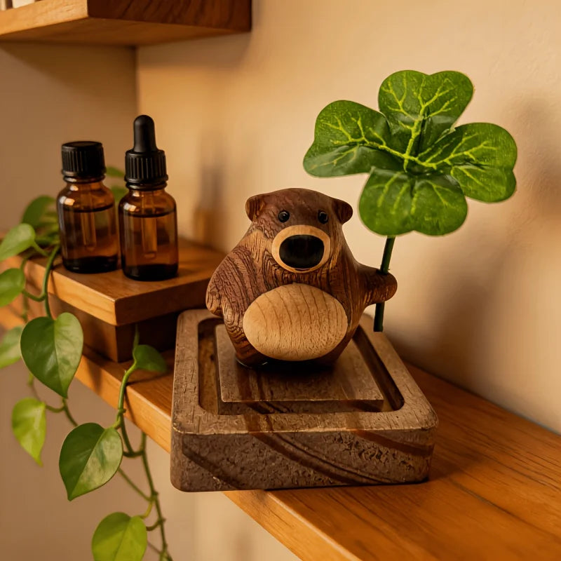 Cute Bear Wood Essential Oil Aroma Diffuser – Home & Car Decor Aroma Diffuser Ornament Babs