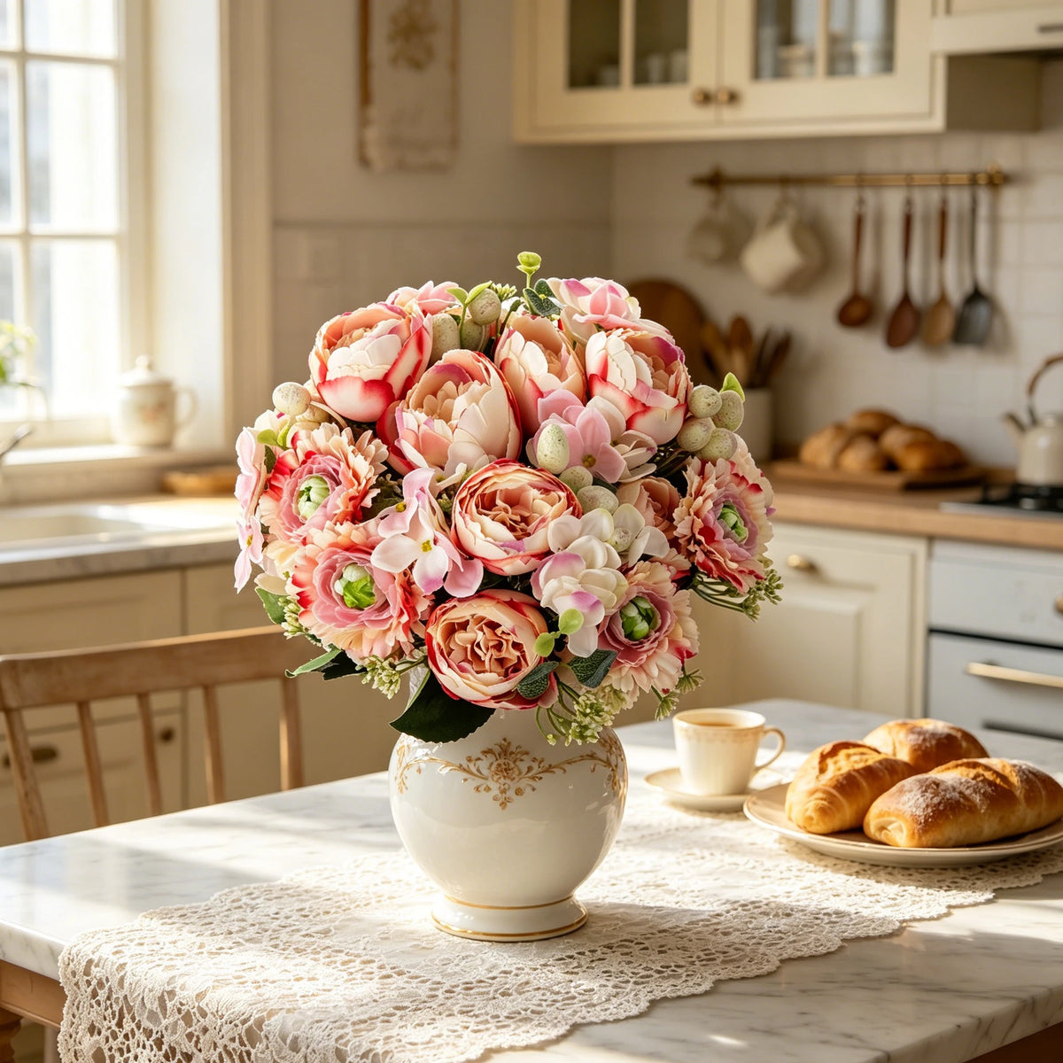 Silk Artificial Rose Bouquet – Wedding & Home Décor Flowers Artificial Flower Bouquet Babs