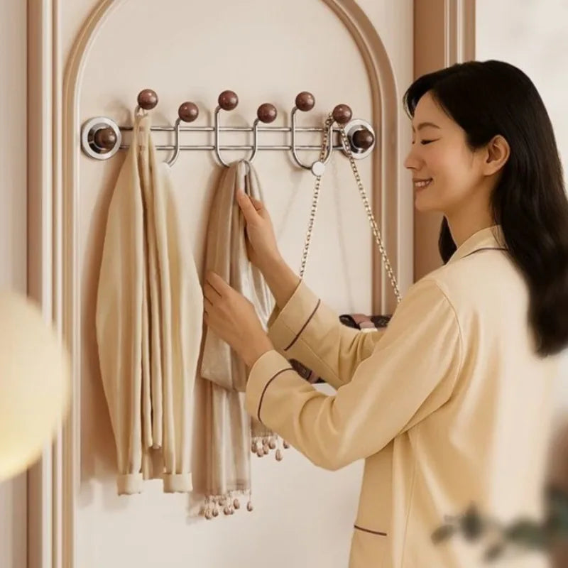 Modern Suction Cup Coat Rack – 5-Hook Nordic Wall Organizer Wall Coat Rack Babs