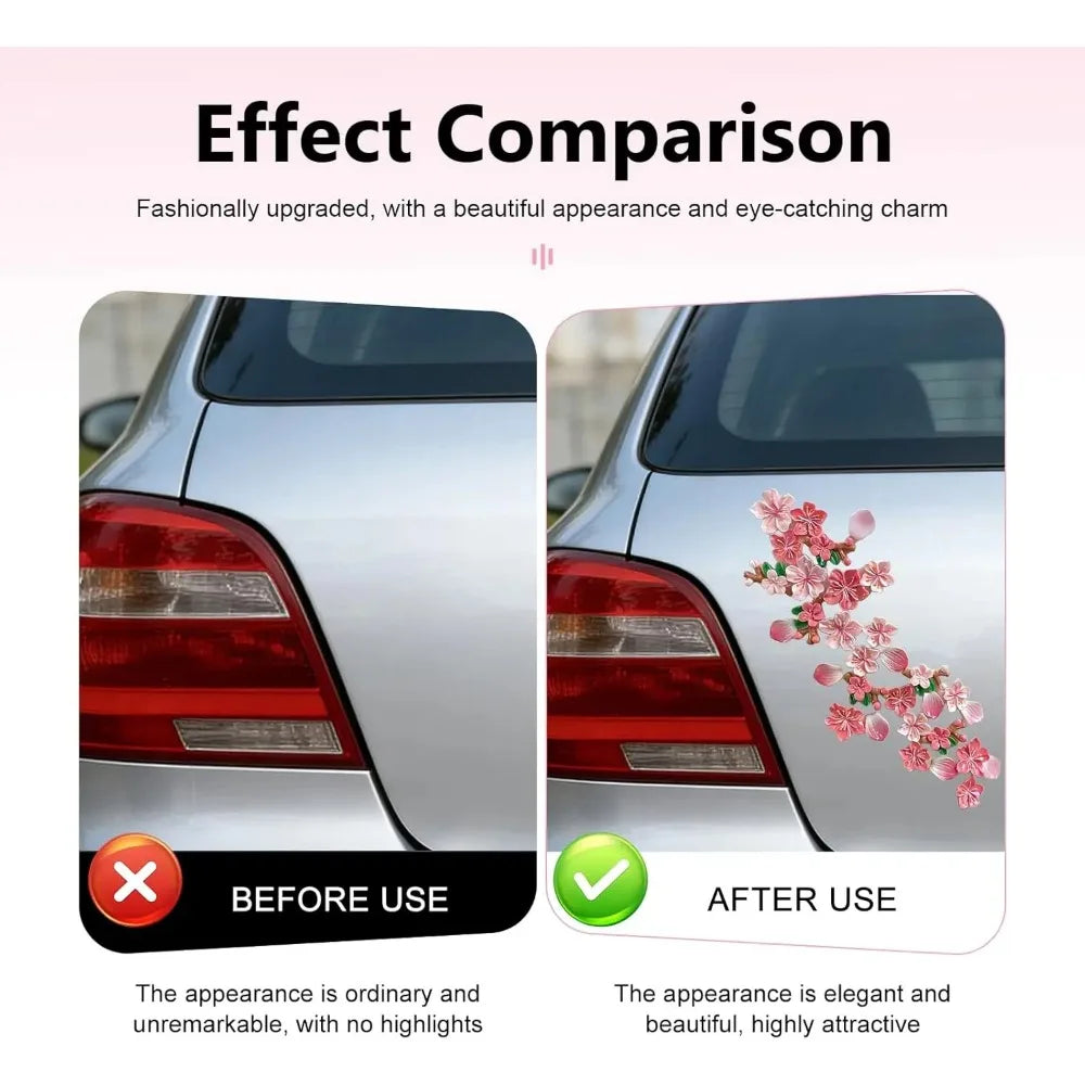 32Pcs 3D Cherry Blossom Car Stickers Waterproof Vinyl Decals Car Vinyl Decals Babs