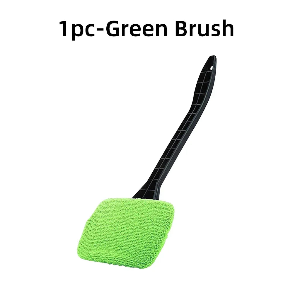 Car Window Cleaner Brush Kit – Long Handle Microfiber Wiper Car Cleaning Brush Babs Green-1PCS