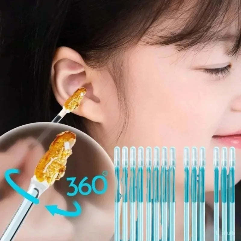 24pcs Sticky Ear Wax Removal Spoons & Swabs Kit Ear Cleaning Kit Babs