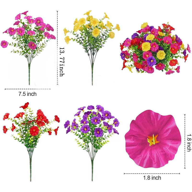 35CM Silk Morning Glory Artificial Flower UV-Protected Decor Artificial Flower Bouquet Babs