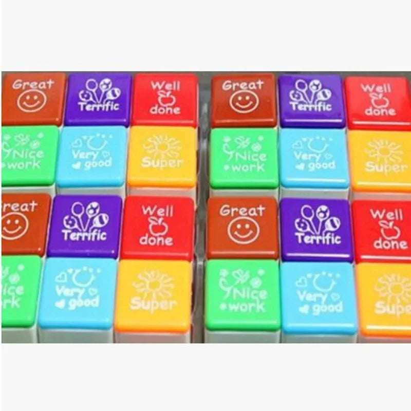 6-Piece Self-Inking Praise Reward Stamps for Teachers & Kids Self-Inking Stamp Set Babs