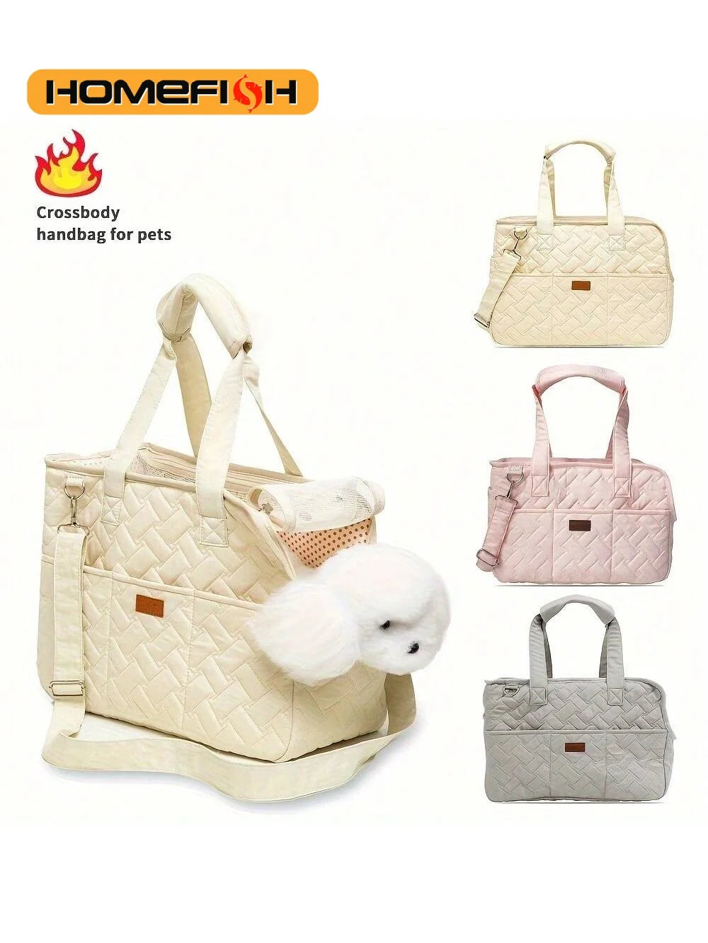 Breathable Large Canvas Pet Tote Bag for Cats & Small Dogs Pet Carrier Tote Babs