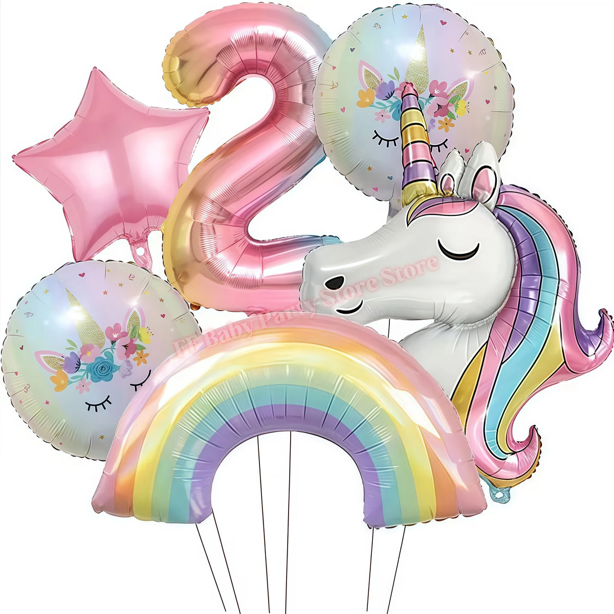 Girls Unicorn Birthday Party Decorations – 3D Balloons & Supplies Party Decoration Set Babs Balloon set-2 others