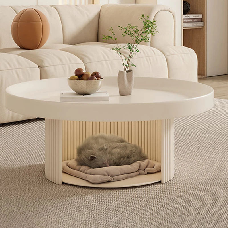 Nordic Round Coffee Table | Modern Minimalist Metal Design Round Coffee Table Babs White
