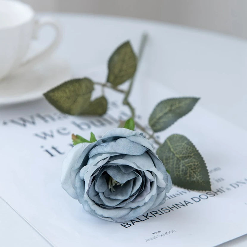 TTCY Silk Rose Artificial Flowers Bouquet – Wedding & Home Decor Artificial Silk Flowers Babs color 1 5 pcs