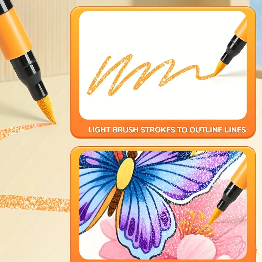 Glitter Markers Set 12–60 Colors – Acrylic Glitter Pens for Art Glitter Marker Set Babs