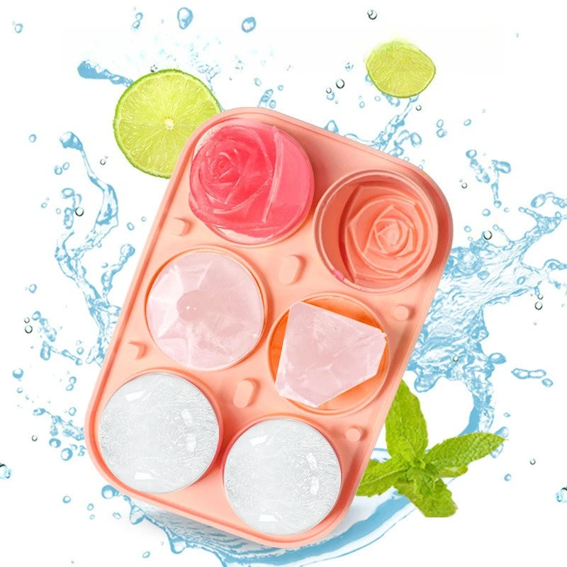 Silicone Ice Cube Mold – Rose, Diamond & Hockey Shapes Silicone Ice Mold Babs