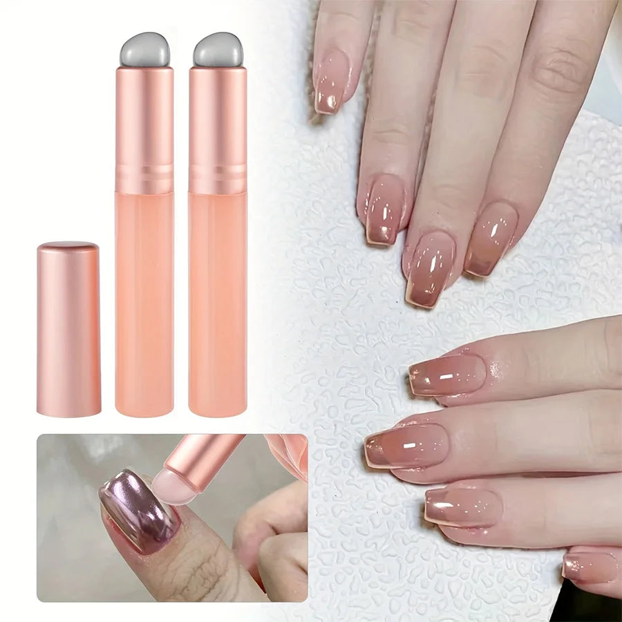 3-Piece Silicone Nail Art Brush Set – Chrome & Ombré Applicators Nail Art Brush Set Babs