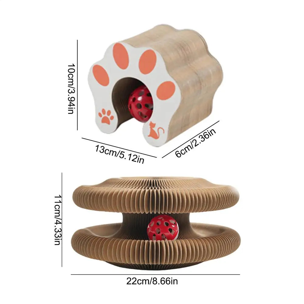 Cat Scratch Organ Board Toy with Ball – Corrugated Scratcher Cat Scratcher Toy Babs A