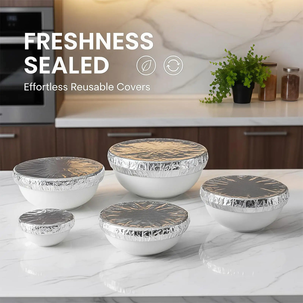 30-Pack Reusable Aluminum Foil Bowl Covers – Food Grade, Oven Safe Aluminum Foil Bowl Covers Babs