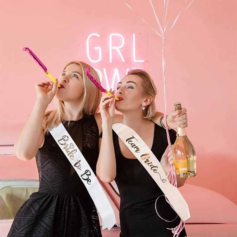 Bride To Be Satin Sash & Veil – Bachelorette Party Set Bridal Party Sash Set Babs