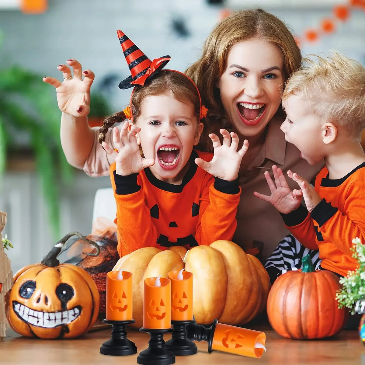 Pumpkin Flameless LED Candle Light – Halloween Party Decor Flameless LED Candle Babs