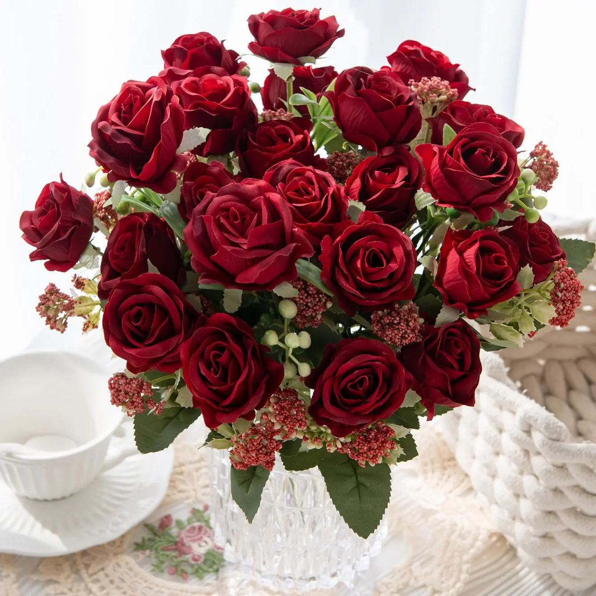 Artificial Silk Roses Bouquet – Wedding & Home Décor Flowers Artificial Silk Flowers Babs