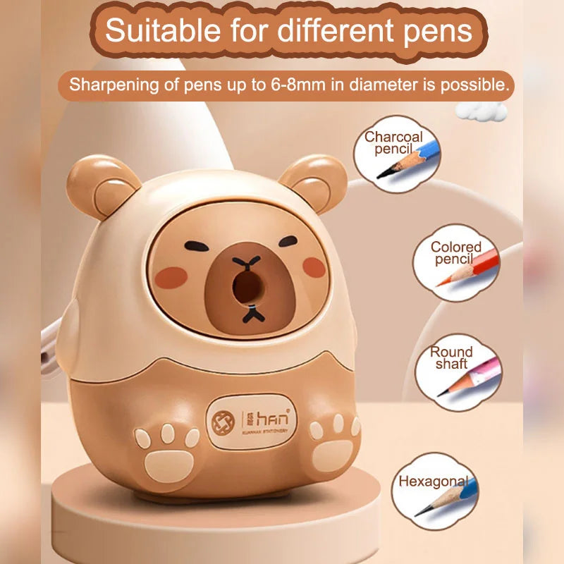 Capybara Kawaii Pencil Sharpener – Cute Kawaii Stationery Pencil Sharpener Babs